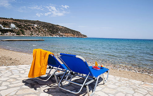 Chaises longues pour la plage