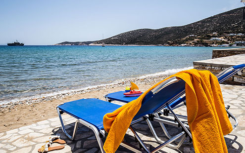 Chaises longues pour la plage